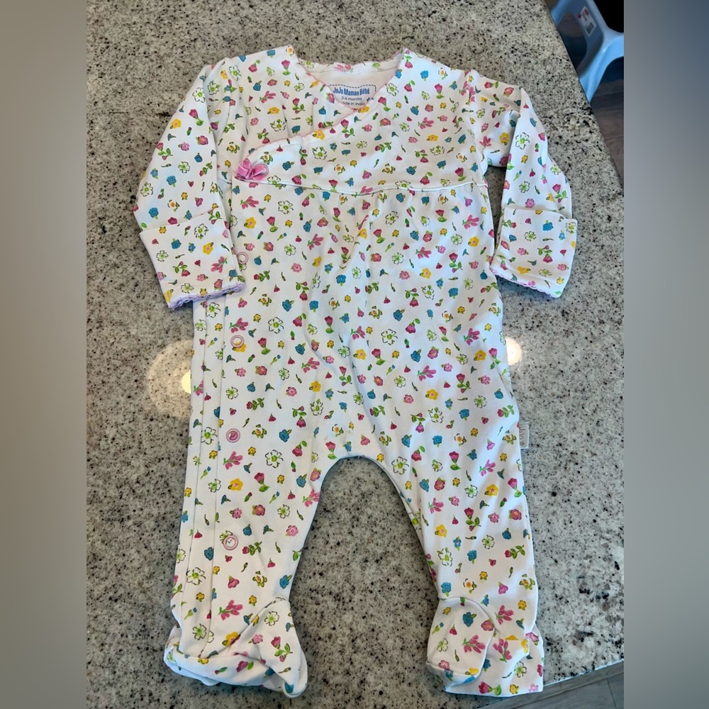 Jojo Maman Bebe romper footie outfit floral baby girl